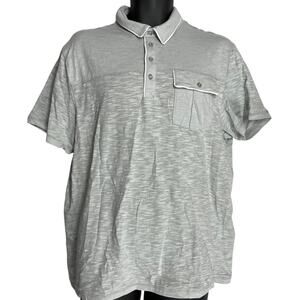 INC International Concepts Polo Shirt Men XL Gray Short Sleeve Cotton Minimalist